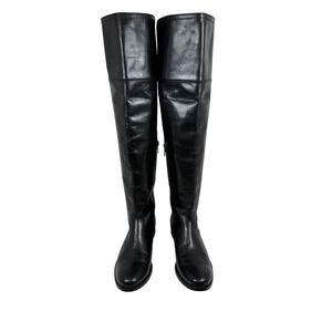 FRYE Melissa Over The Knee Leather Riding Boots, Casual Boots, Black, Size 6.5